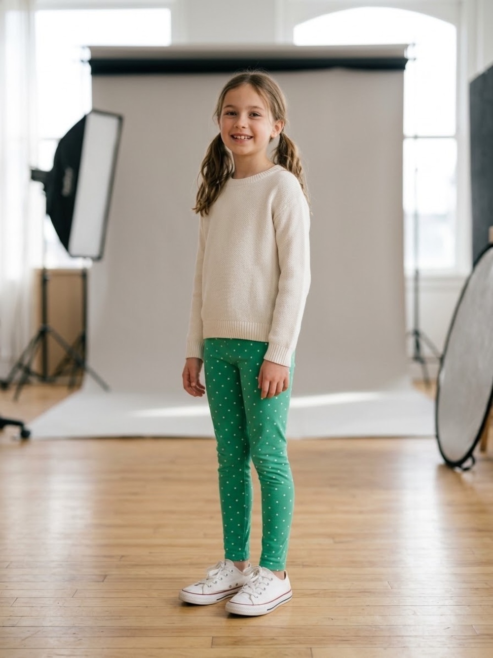 Carter's Green Polka Dot Stretch Leggings